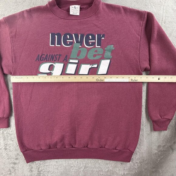 Vintage Attitude Sweatshirt Womens Small Ross Sportswear 90s USA Women Power Y2K - Picture 5 of 13